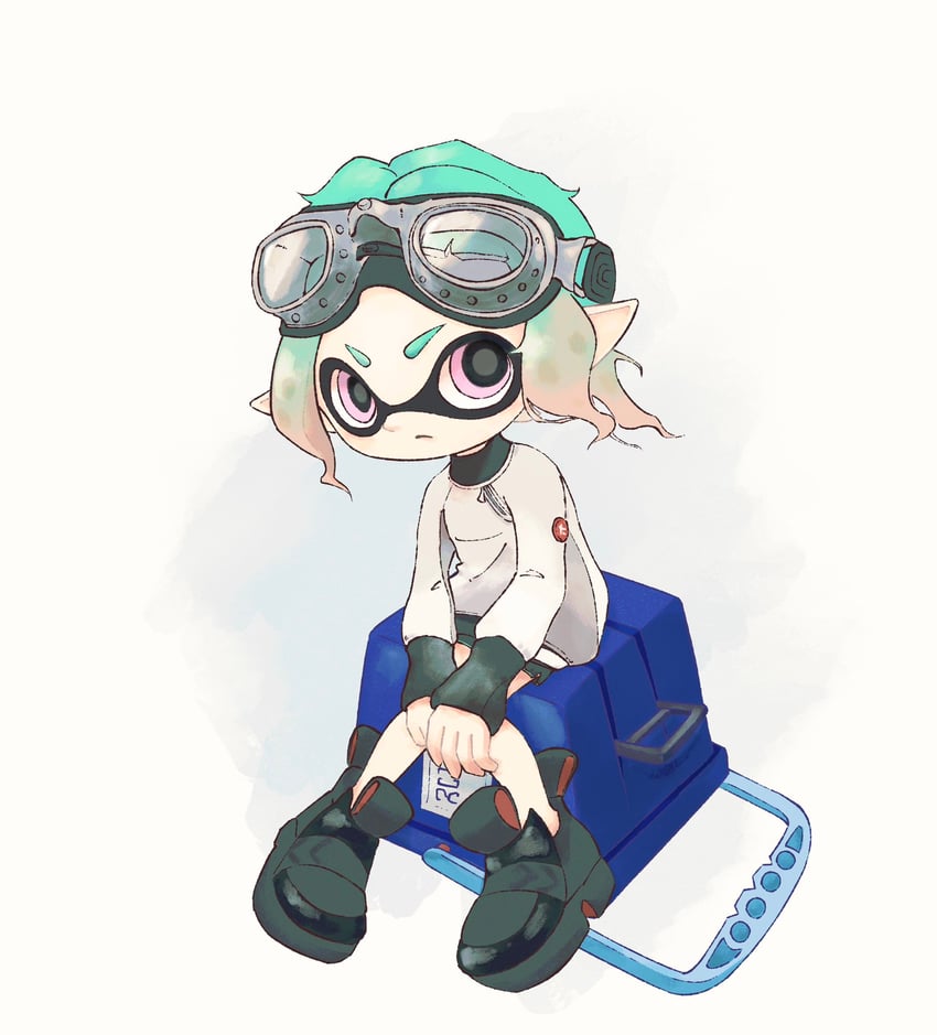 inkling player character and inkling girl (splatoon and 1 more) drawn by fireblast
