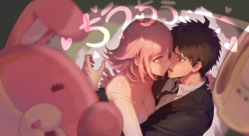nanami chiaki, hinata hajime, and monomi (danganronpa and 1 more) drawn by liang_cun_rakuna