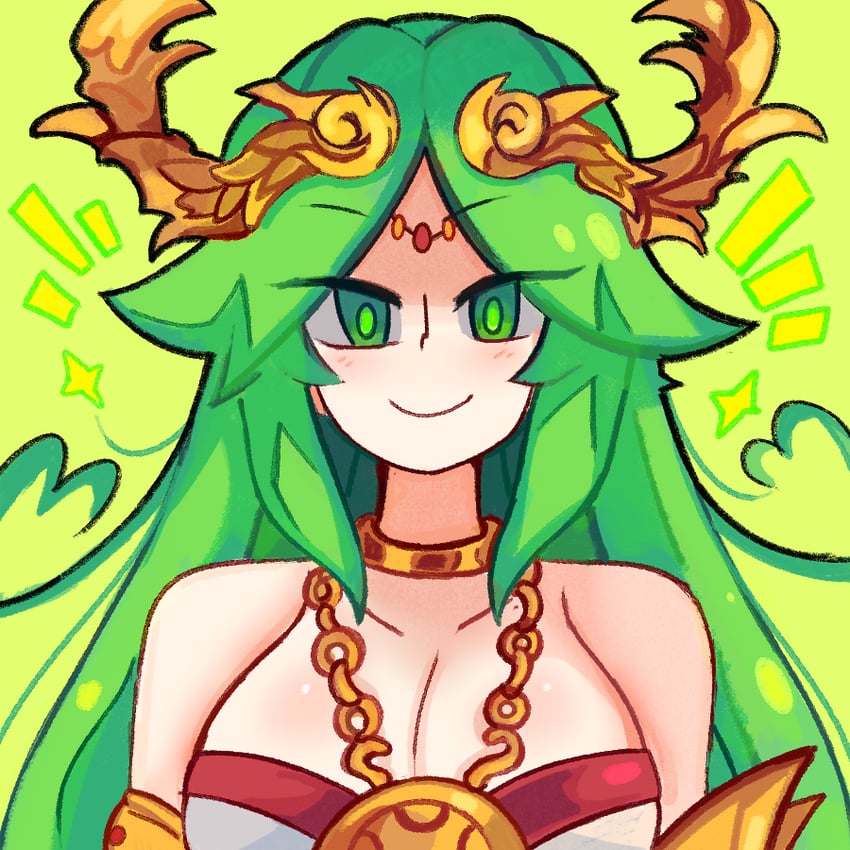 palutena (kid icarus and 1 more) drawn by homriette