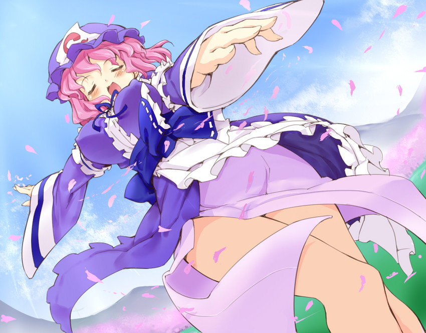 saigyouji yuyuko (touhou) drawn by petenshi_(dr._vermilion) and ryuushou
