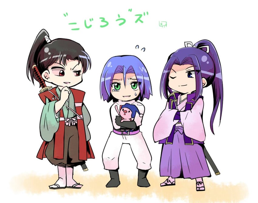 james, sasaki kojirou, and mime jr. (fate and 3 more) drawn by kamille0005