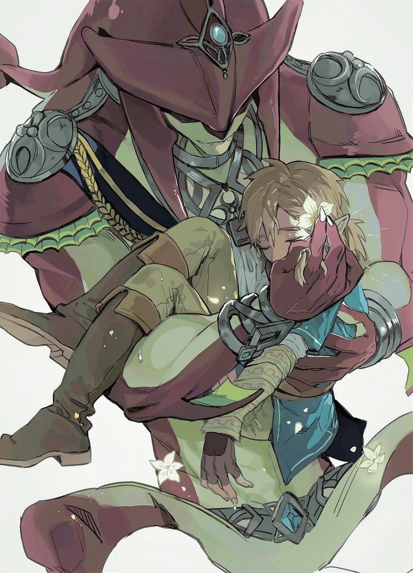 link and sidon (the legend of zelda and 1 more) drawn by gyou_chin