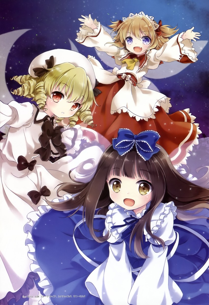 star sapphire, luna child, and sunny milk (touhou) drawn by konayama_kata