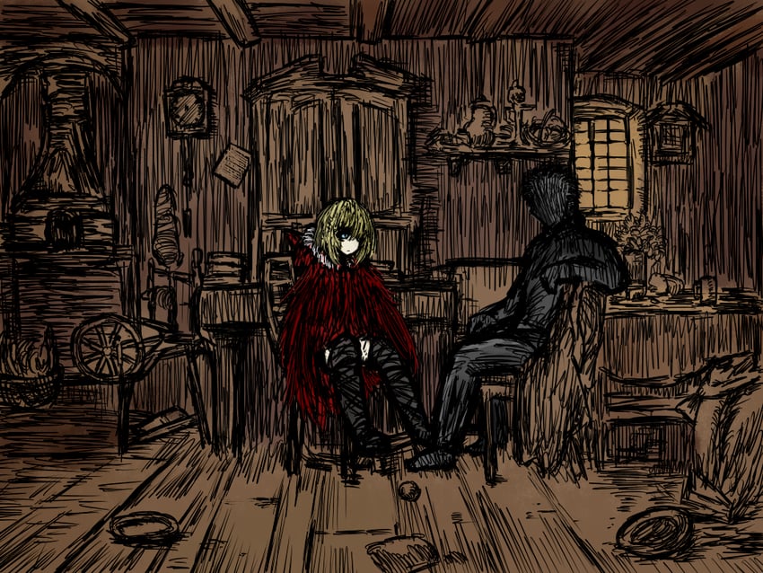 grimm and red hood (black souls and 1 more) drawn by sushi_yuusha_toro