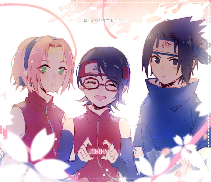 haruno sakura, uchiha sasuke, and uchiha sarada (naruto and 1 more) drawn by uri_(513321347)