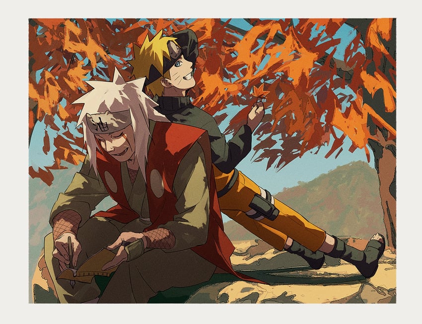 uzumaki naruto and jiraiya (naruto and 1 more) drawn by pnpk_1013
