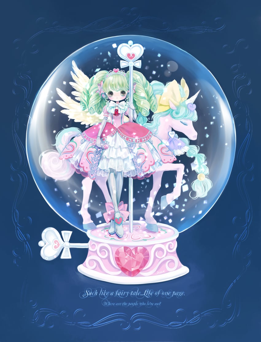 falulu and unicorn (pretty series and 1 more) drawn by kabasawa_kina