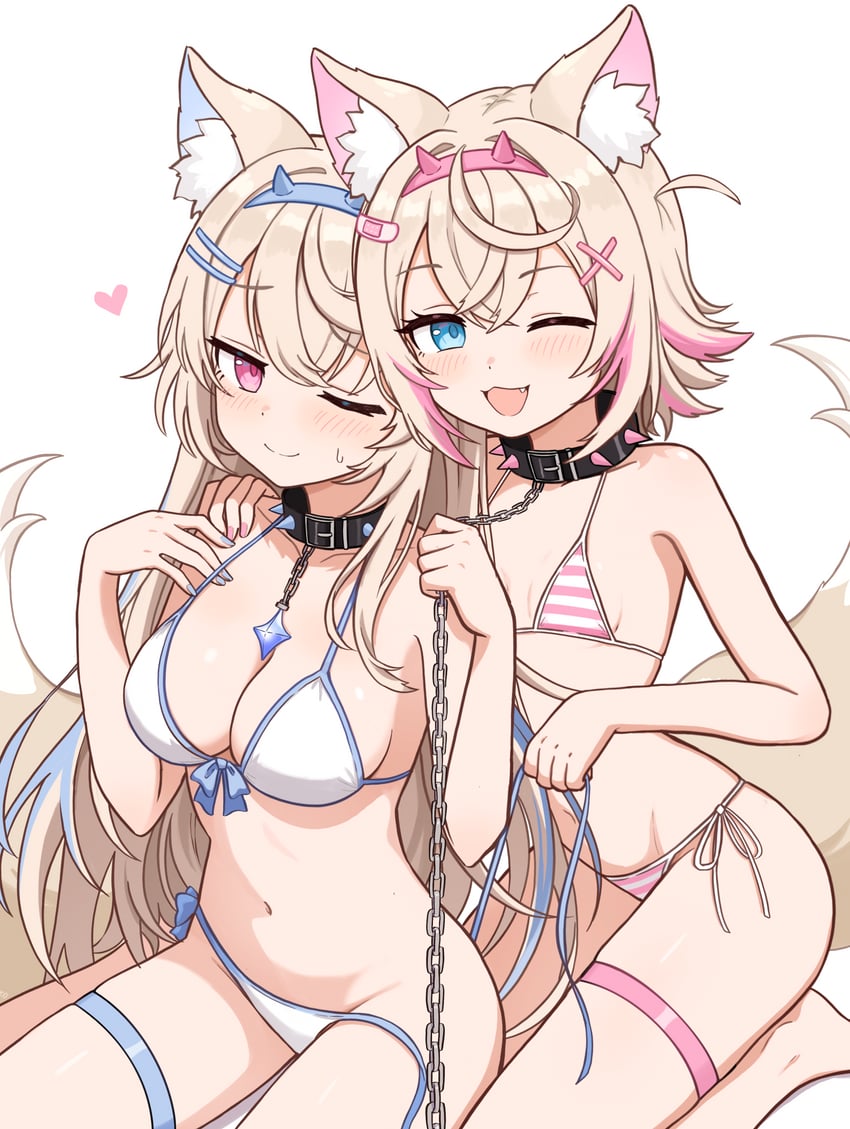 fuwawa abyssgard and mococo abyssgard (hololive and 1 more) drawn by suoniko