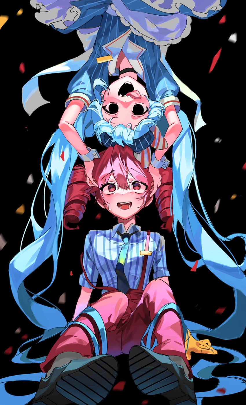 hatsune miku and kasane teto (vocaloid and 2 more) drawn by newda_al