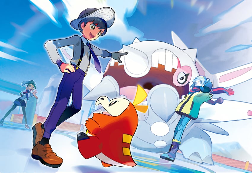 florian, nemona, grusha, fuecoco, and cetitan (pokemon and 1 more)