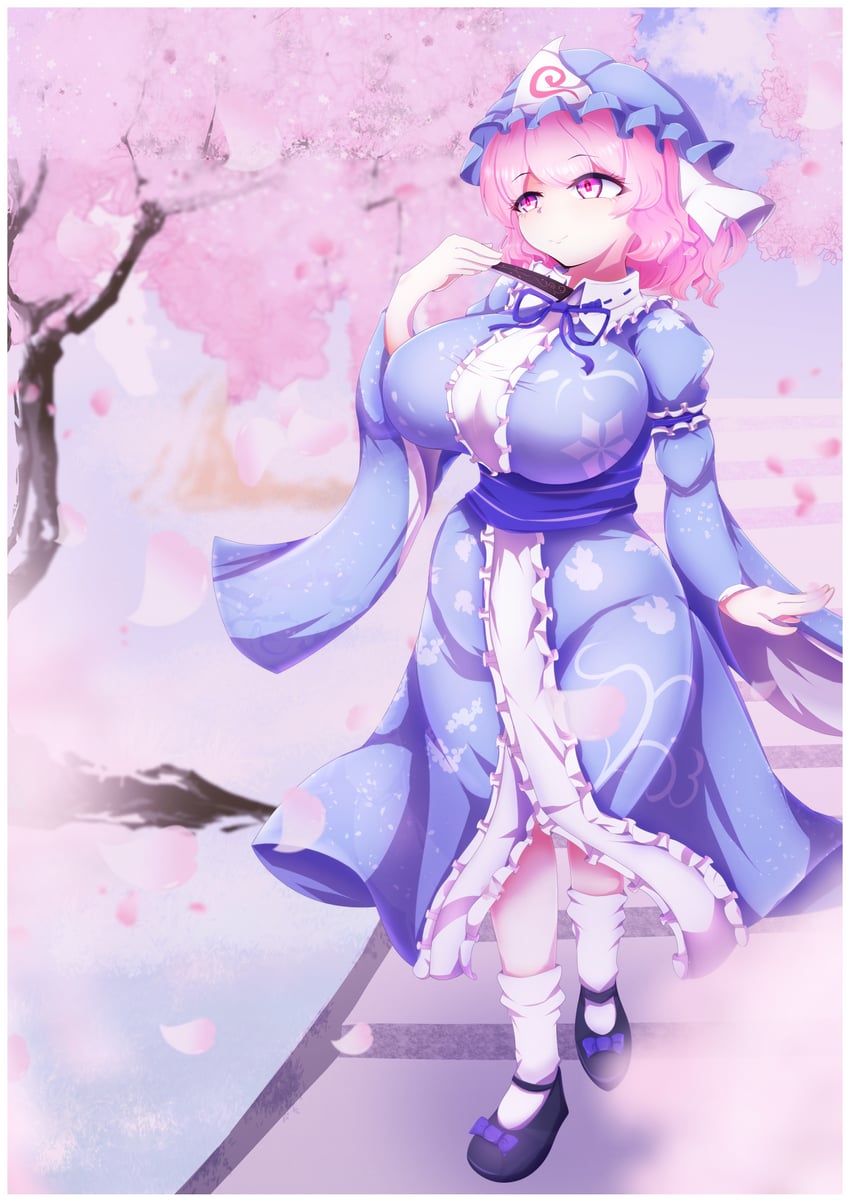 saigyouji yuyuko (touhou) drawn by dollyspica