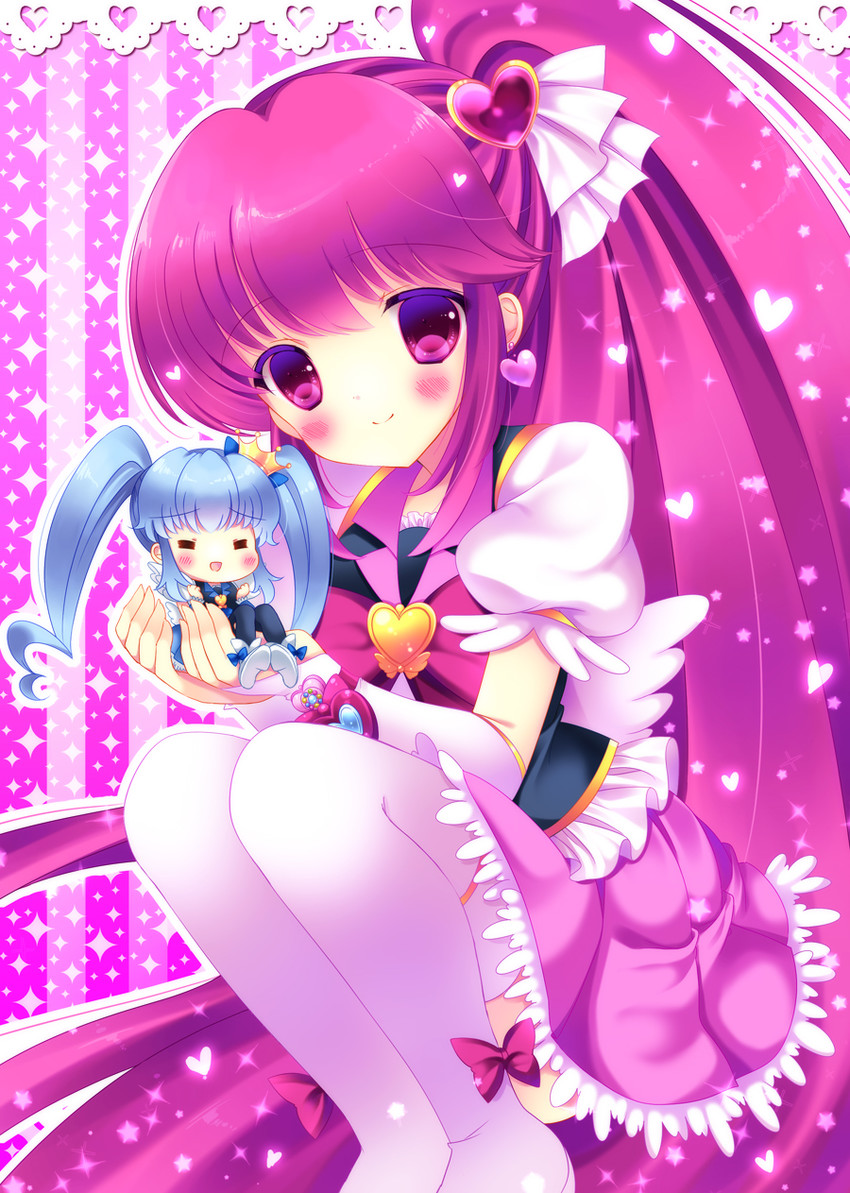 shirayuki hime, aino megumi, cure lovely, and cure princess (precure and 1 more) drawn by kouta.