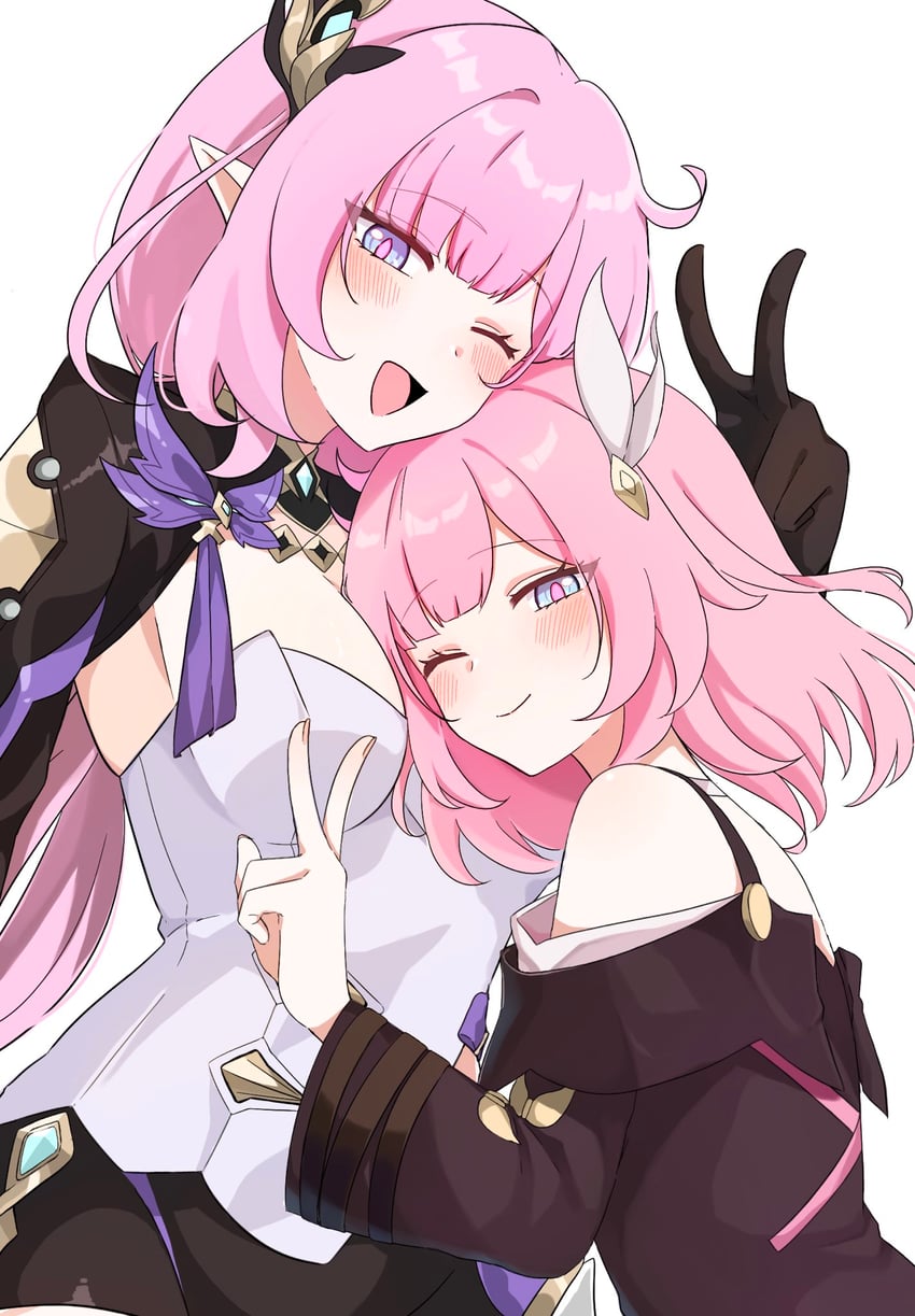 elysia, cyrene, and inoue marina (honkai and 2 more) drawn by yudemame1027