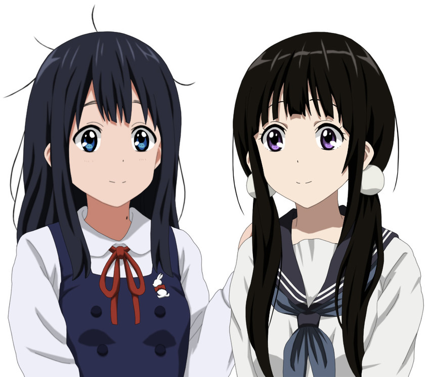 chitanda eru and kitashirakawa tamako (hyouka and 2 more) drawn by cp9a