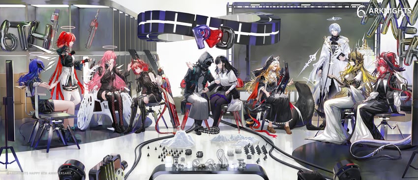 doctor, exusiai, mostima, fiammetta, priestess, and 5 more (arknights) drawn by yuuki_mix