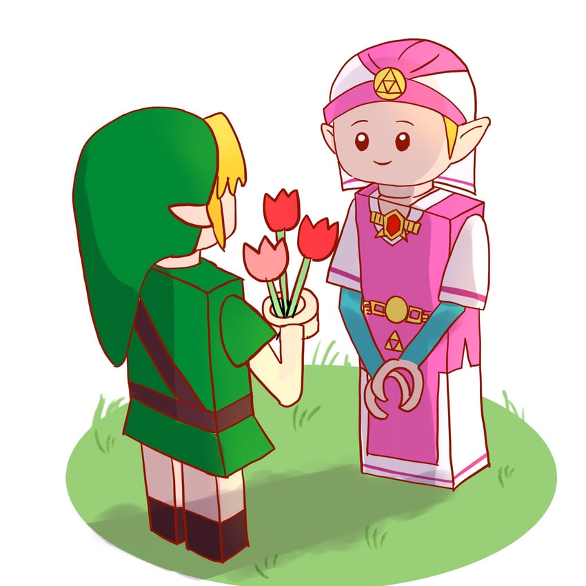 link, princess zelda, young link, and young zelda (the legend of zelda and 2 more) drawn by nameko_(nanakake2)