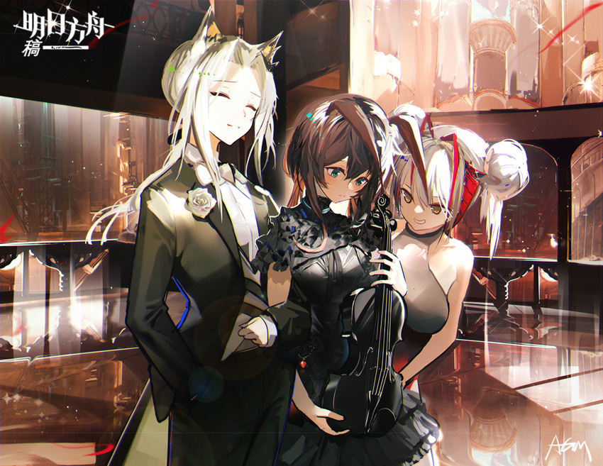 kal'tsit, w, and amiya (arknights and 1 more) drawn by omone_hokoma_agm