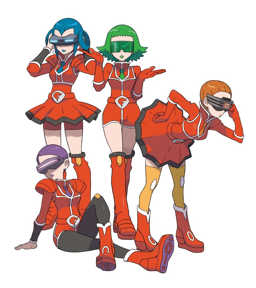 bryony, aliana, mable, and celosia (pokemon and 1 more) drawn by oomura_yuusuke