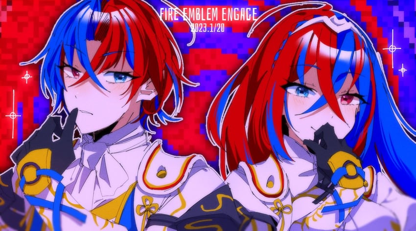 female alear and male alear (fire emblem and 1 more) drawn by mugimugis