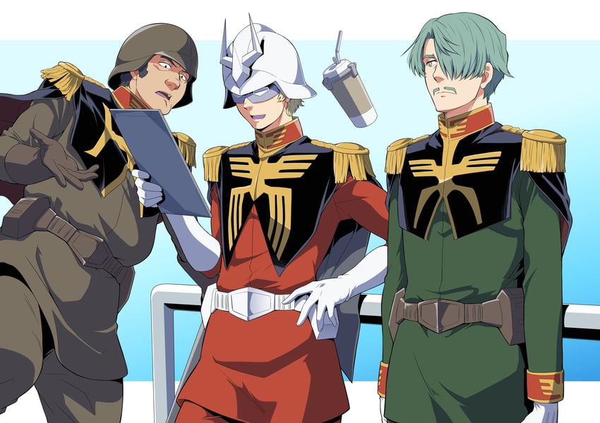 char aznable, challia bull, and dren (gundam and 1 more) drawn by kaneko_naoya