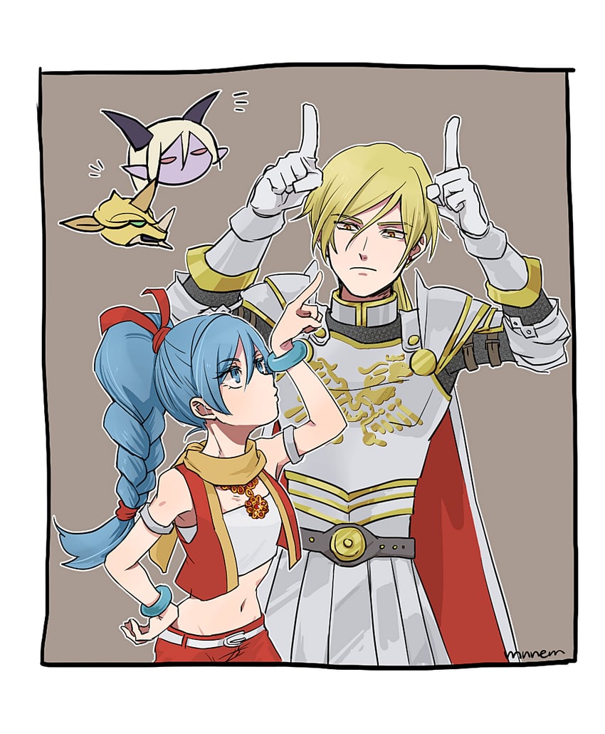 maya and homeros (dragon quest and 1 more) drawn by mnnem