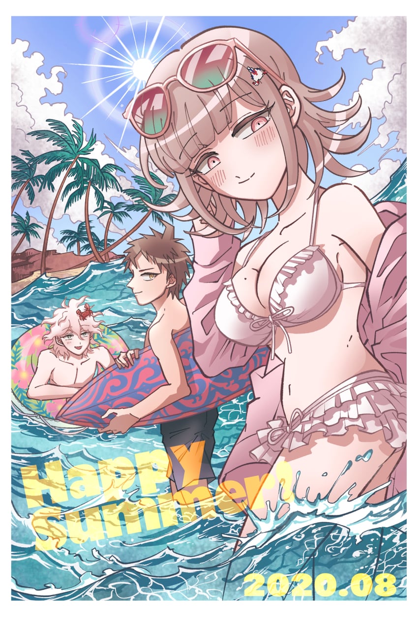 nanami chiaki, komaeda nagito, and hinata hajime (danganronpa and 2 more) drawn by uzu_(uzusio55)