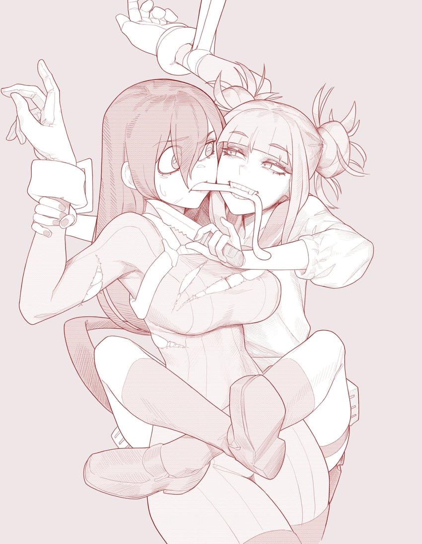 toga himiko and asui tsuyu (boku no hero academia) drawn by gaken_if