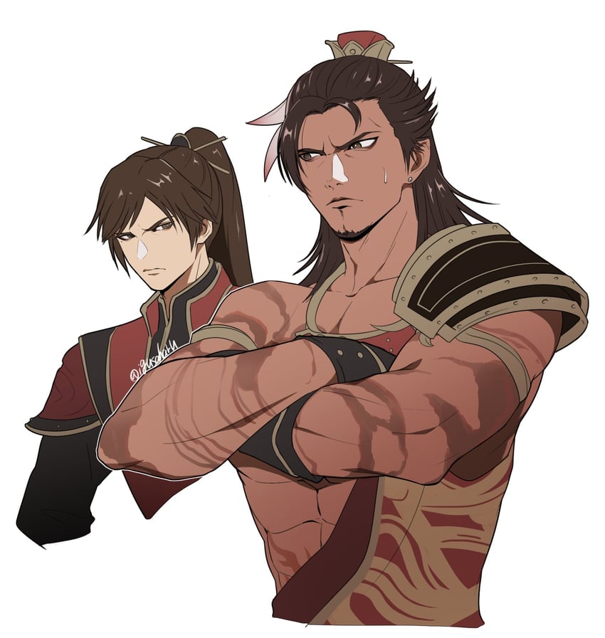 gan ning and ling tong (shin sangoku musou and 1 more) drawn by igusaharu