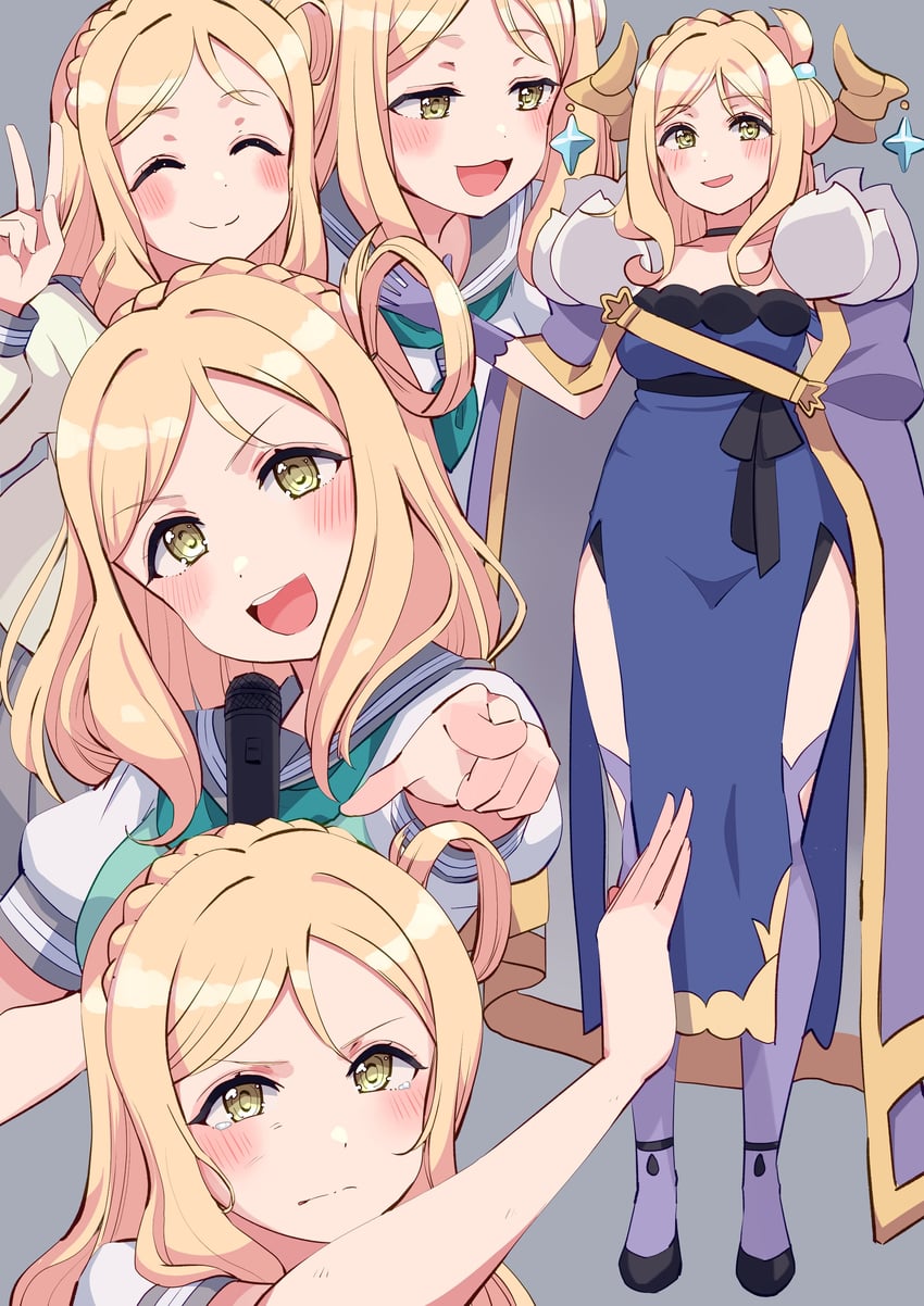 ohara mari and mari (love live! and 2 more) drawn by cream_(nipakupa)