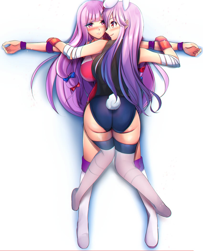 patchouli knowledge and reisen udongein inaba (touhou and 1 more) drawn by niwatori_(eck16614)