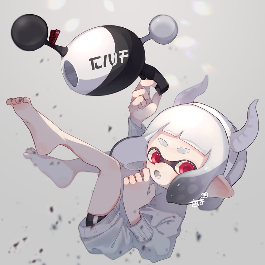 inkling player character and inkling girl (splatoon and 1 more) drawn by sabata_saba