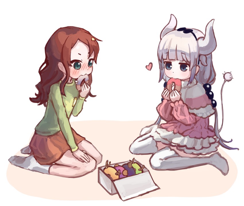 kanna kamui, tohru, lucoa, ilulu, kobayashi, and 2 more (kobayashi-san chi no maidragon) drawn by plus_no_p