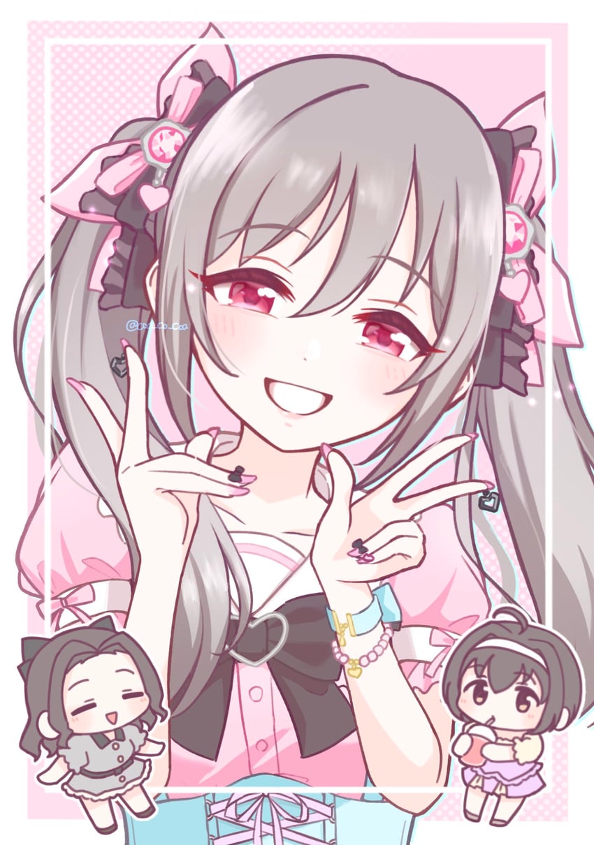 kanzaki ranko, kohinata miho, and ebihara naho (idolmaster and 2 more) drawn by coa_co_coa