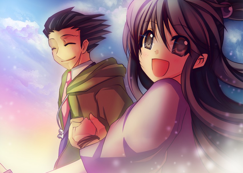 phoenix wright and maya fey (ace attorney) drawn by chanoa