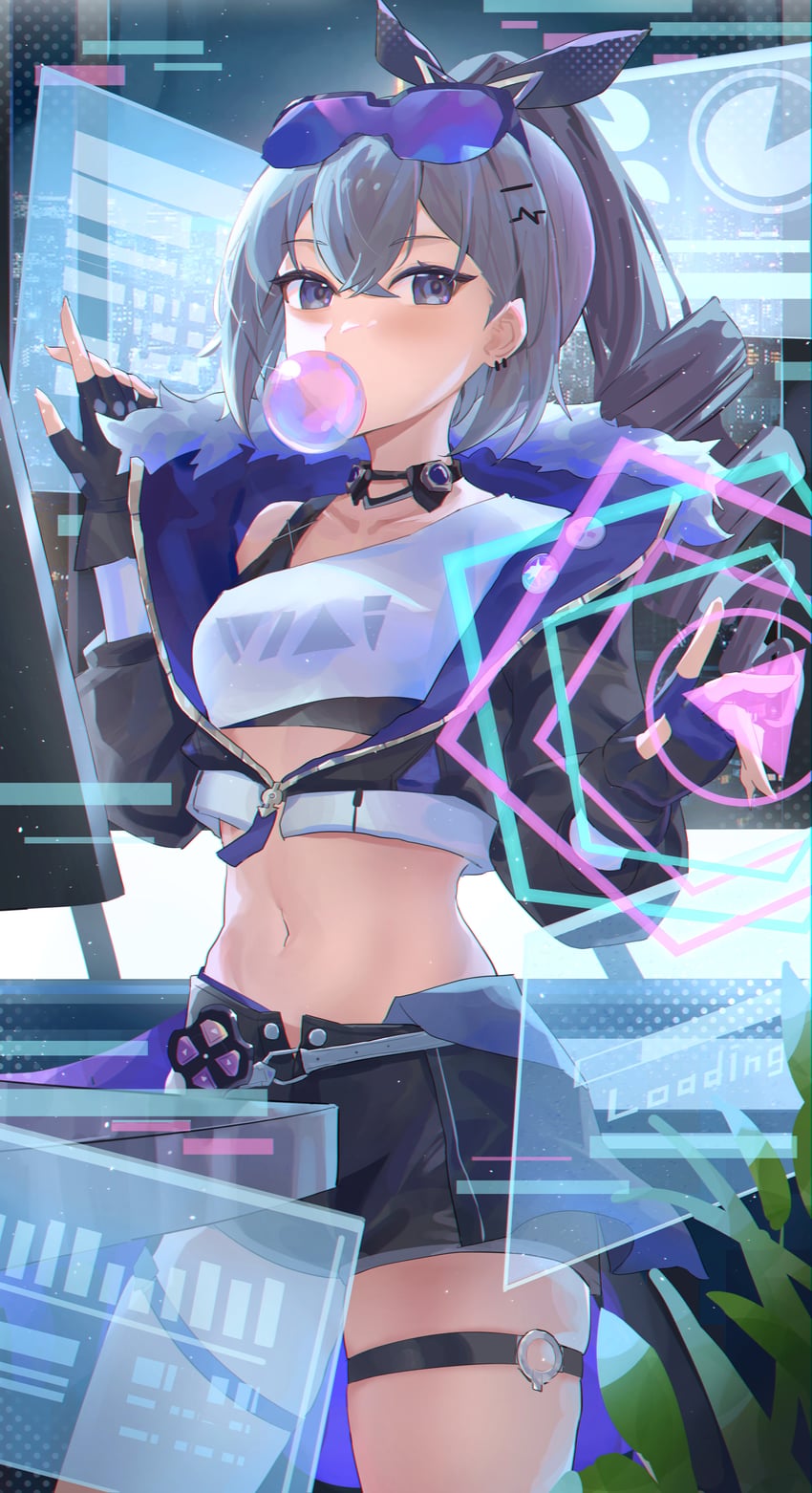 silver wolf (honkai and 1 more) drawn by yoru_shitau