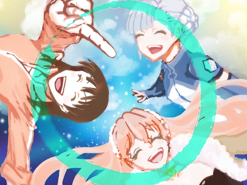 fin e ld si laffinty, kyouno madoka, and muginami (rinne no lagrange) drawn by sumika_(smikas)