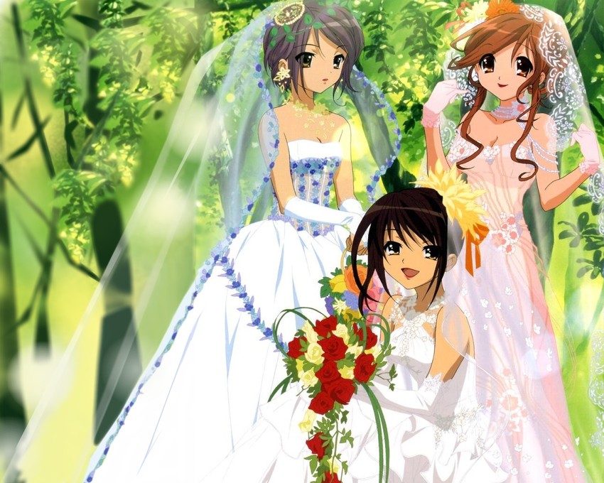 suzumiya haruhi, nagato yuki, and asahina mikuru (suzumiya haruhi no yuuutsu) drawn by aratani_tomoe