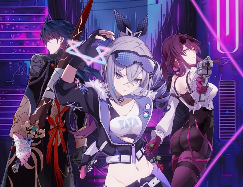 kafka, silver wolf, and blade (honkai and 1 more) drawn by saint_laurent_paris