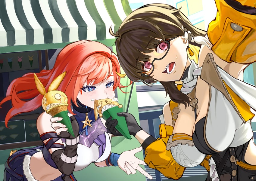 senadina and female dreamseeker (honkai and 1 more) drawn by yu_da_yu_da
