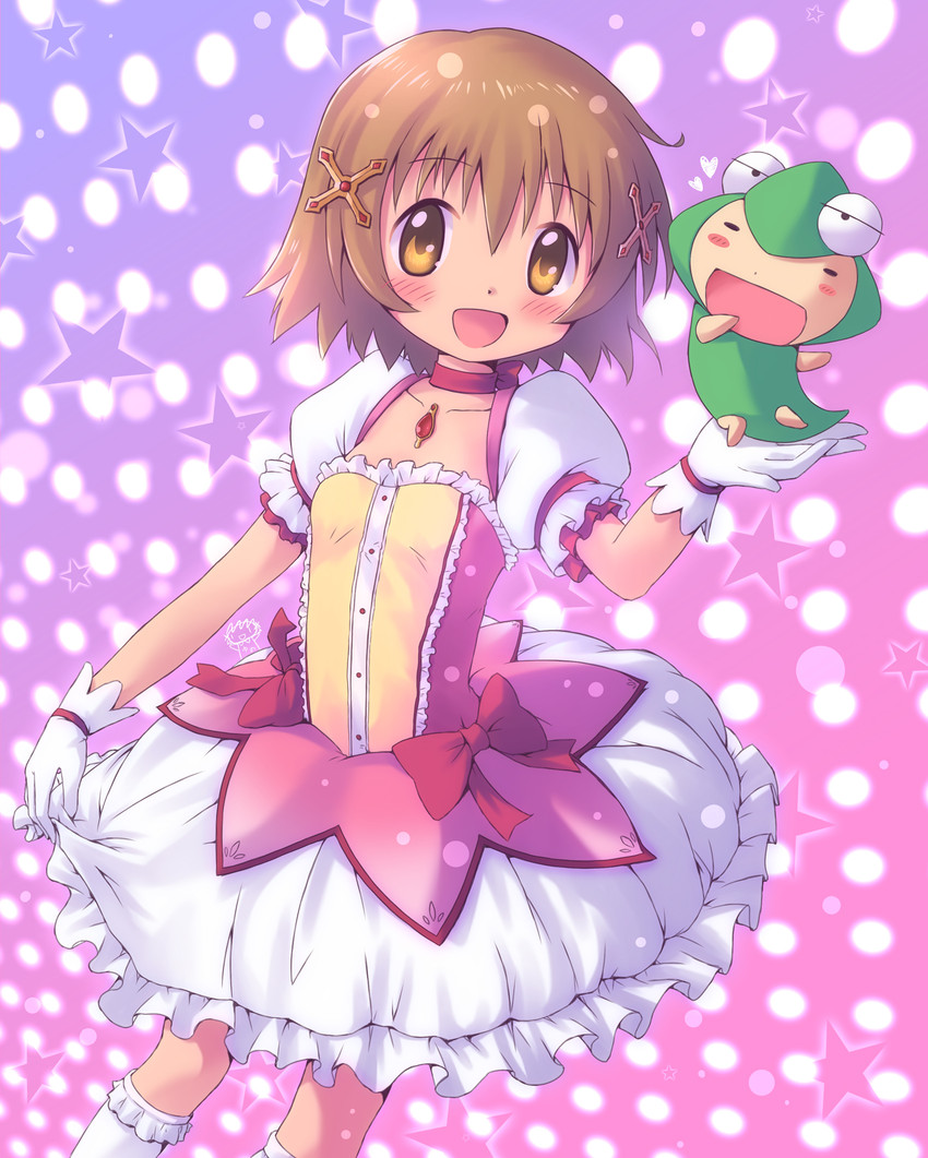 kaname madoka, yuno, and ume-sensei (mahou shoujo madoka magica and 2 more) drawn by aki_(akisora_hiyori)