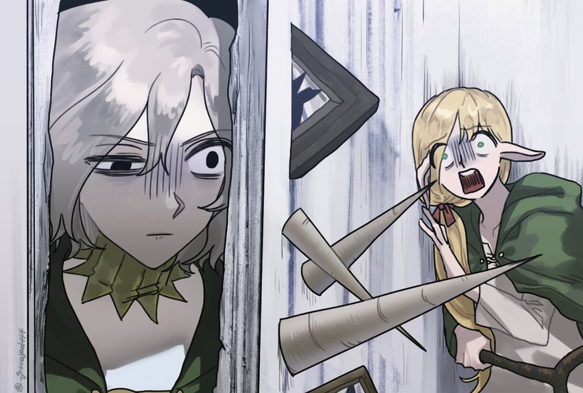 marcille donato and mithrun (dungeon meshi and 1 more) drawn by graveyard444