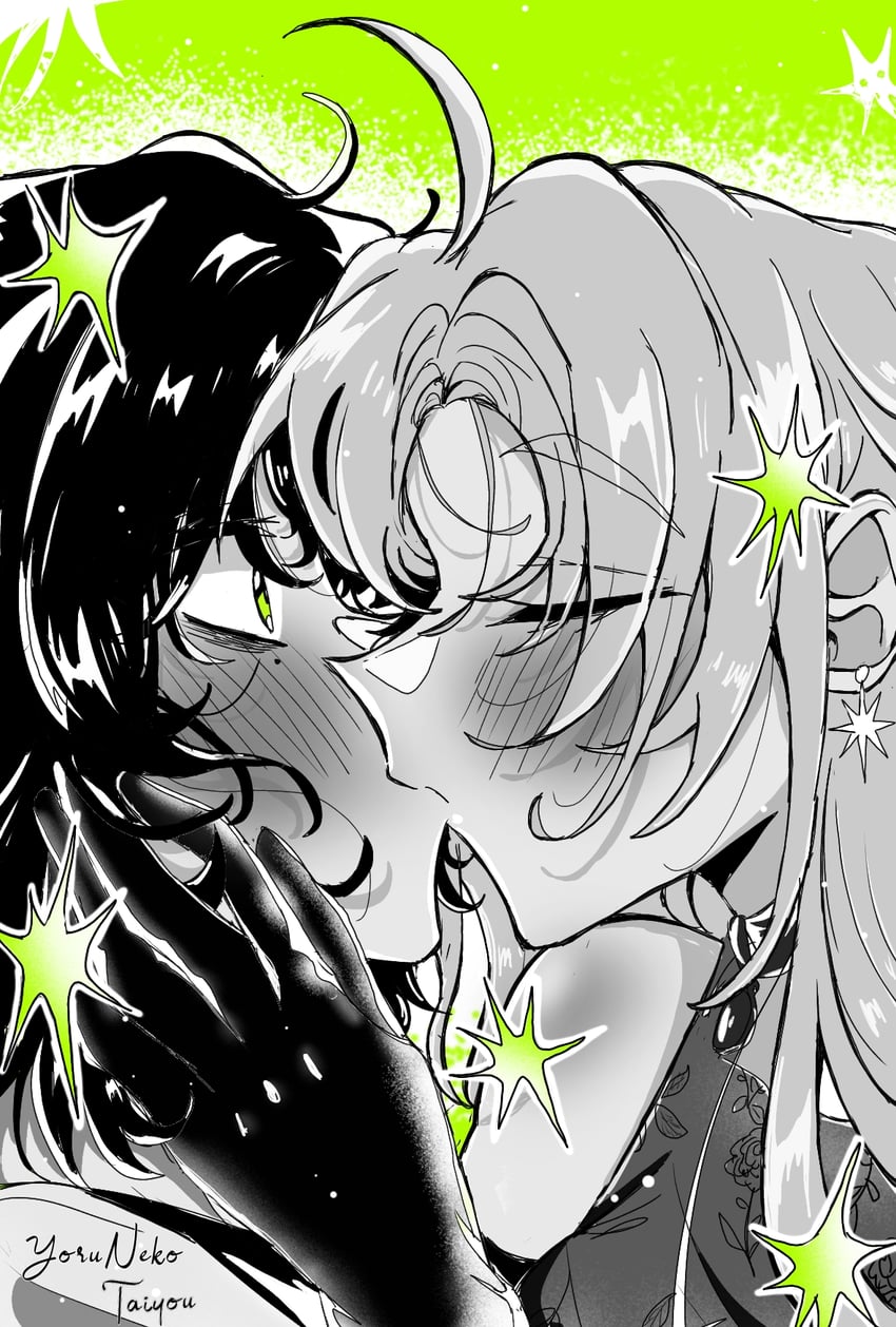 koga mitsuki and oosawa aya (kininatteru hito ga otoko ja nakatta) drawn by yoruneko_(liampadolina)