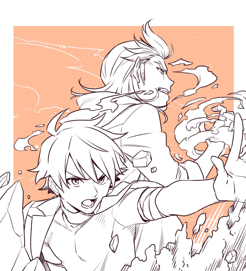 taiga takeru and akai suzaku (idolmaster and 2 more) drawn by fukai_(yas_lions)