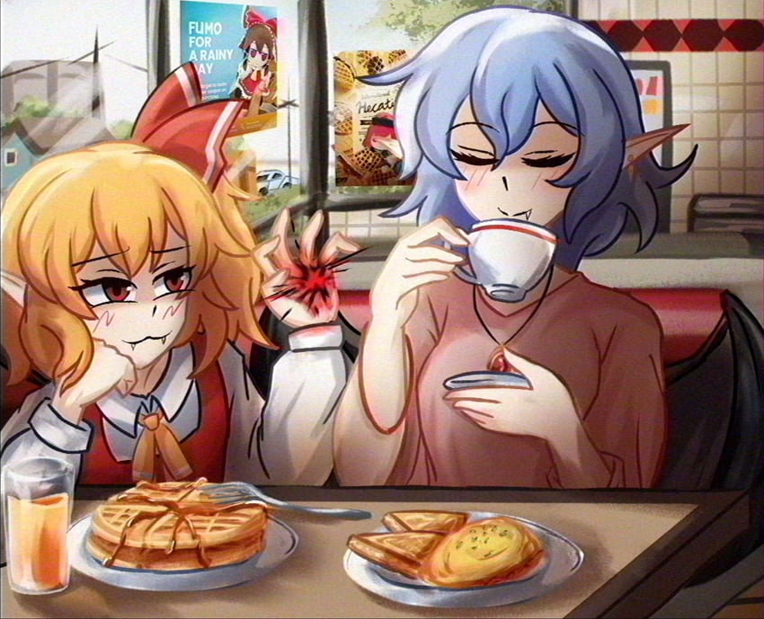 hakurei reimu, remilia scarlet, flandre scarlet, and hecatia lapislazuli (touhou) drawn by lad_der