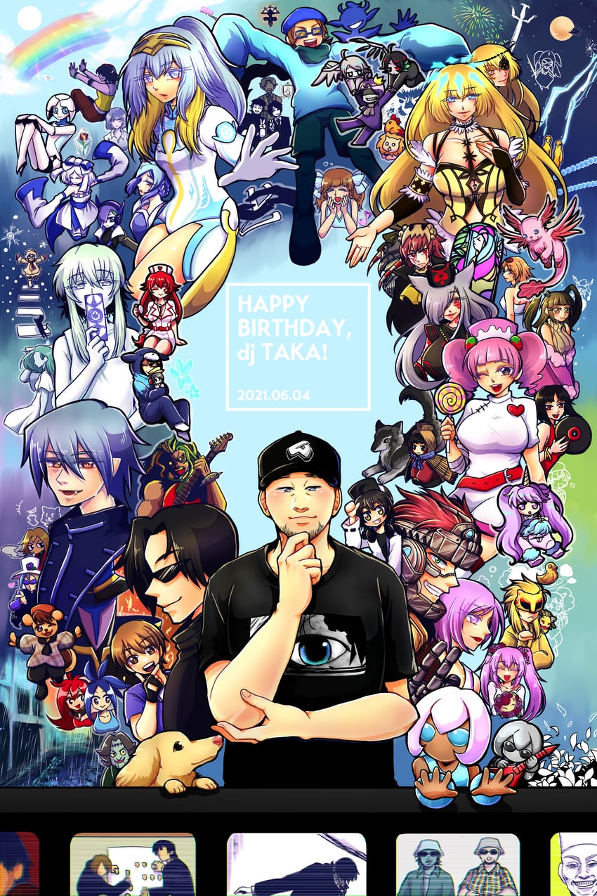milk, mzd, tran, elpis, and dj taka (bemani and 2 more) drawn by t_phthal_you