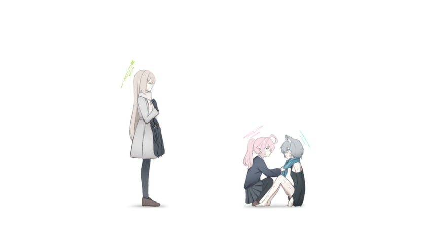 shiroko, hoshino, and nonomi (blue archive) drawn by junu_(jwoo5627)