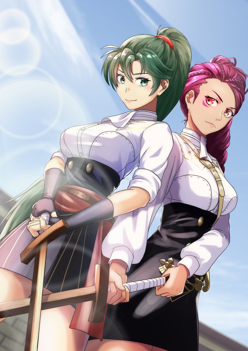 lyn and petra macneary (fire emblem and 2 more) drawn by sukkirito_(rangusan)