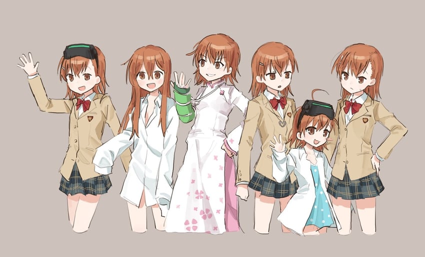 misaka mikoto, last order, misaka imouto, misaka worst, misaka imouto 10032, and 1 more (toaru majutsu no index and 4 more) drawn by nyangpa_1223