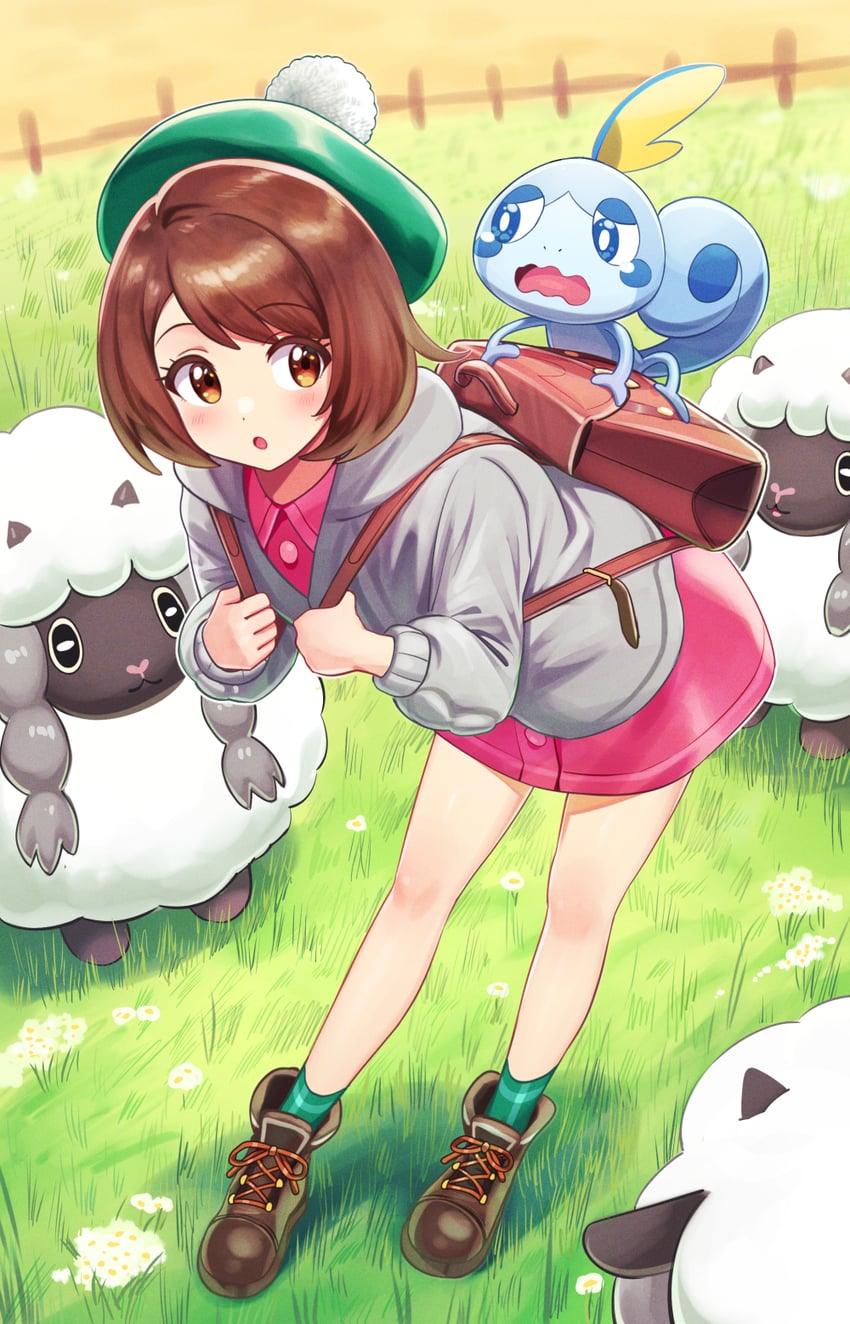 gloria, sobble, and wooloo (pokemon and 1 more) drawn by deadnooodles