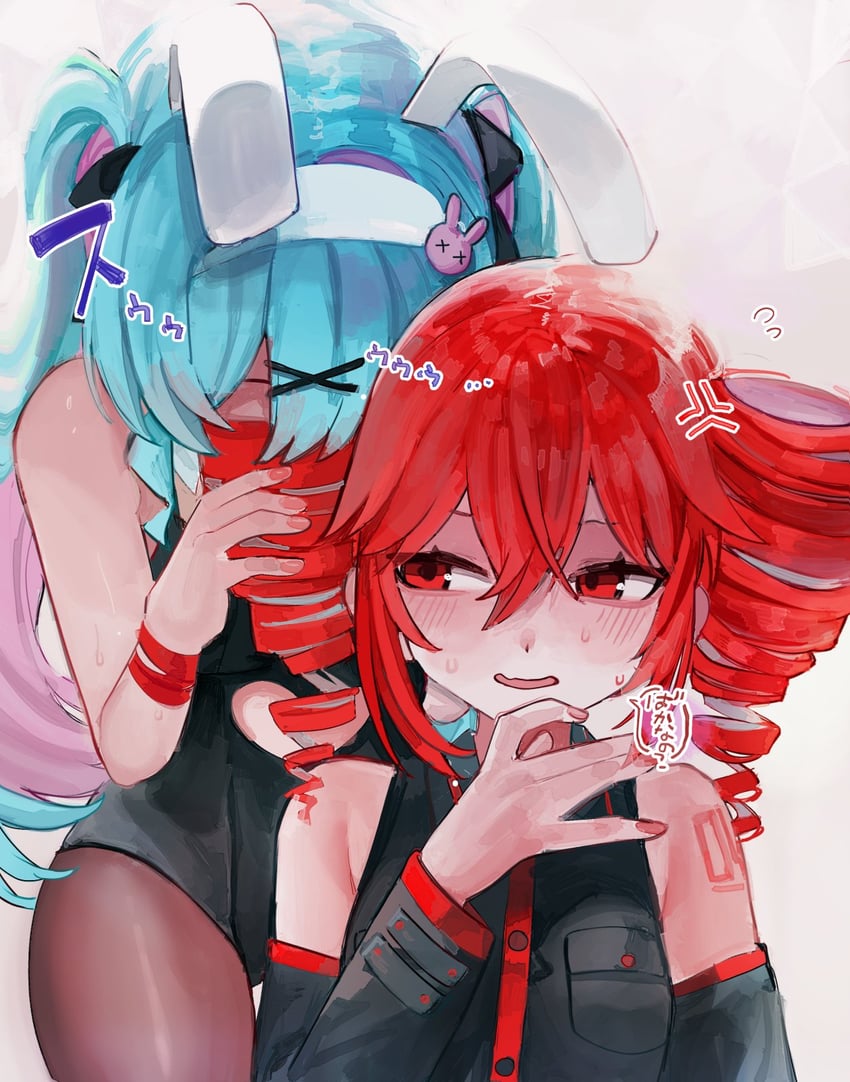 hatsune miku and kasane teto (vocaloid and 2 more) drawn by microa